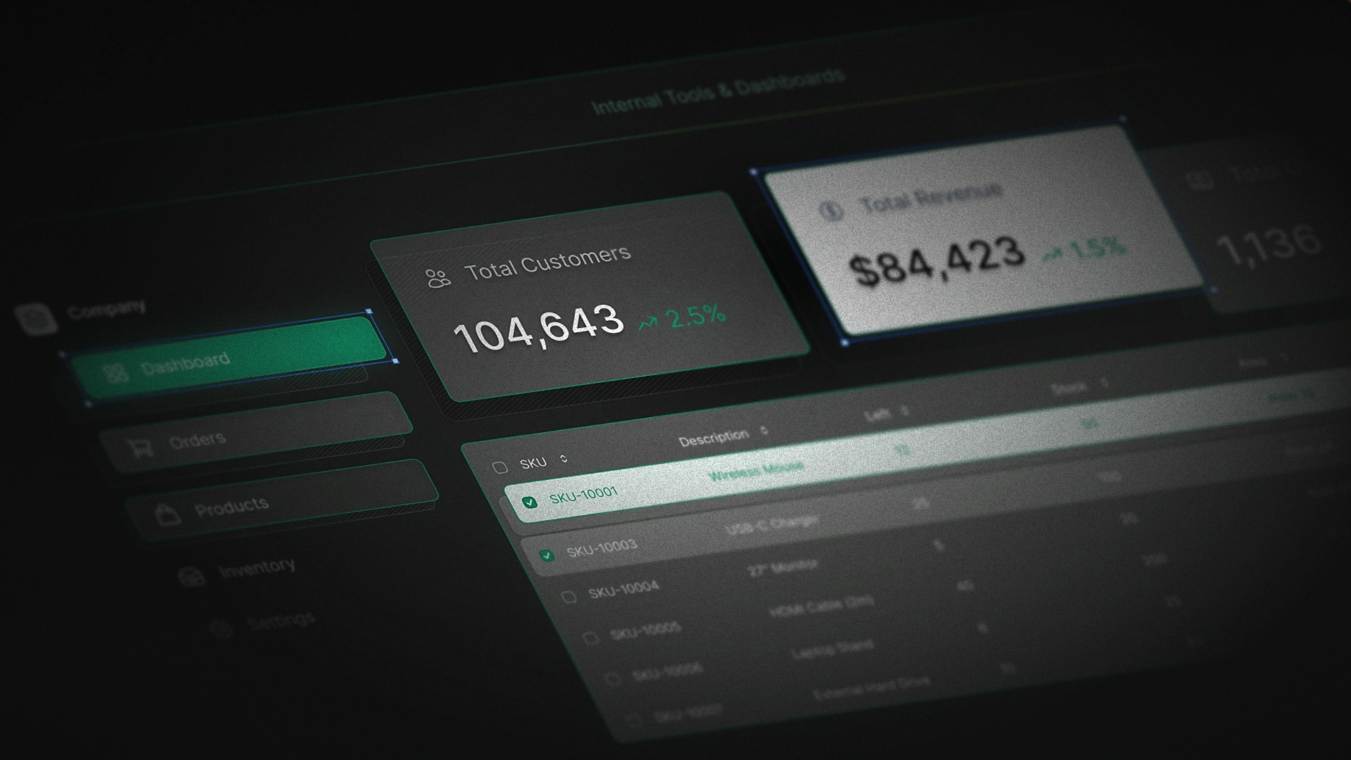 Internal tools and dashboards